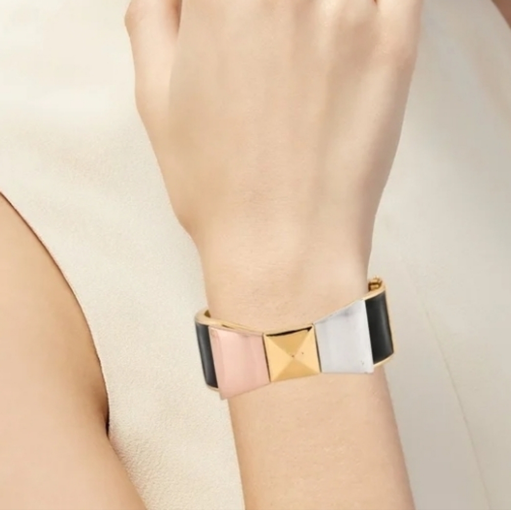 Kate Spade New York Bow Bangle Bracelet Wide With Hinge. Rare Vintage - Picture 4 of 5